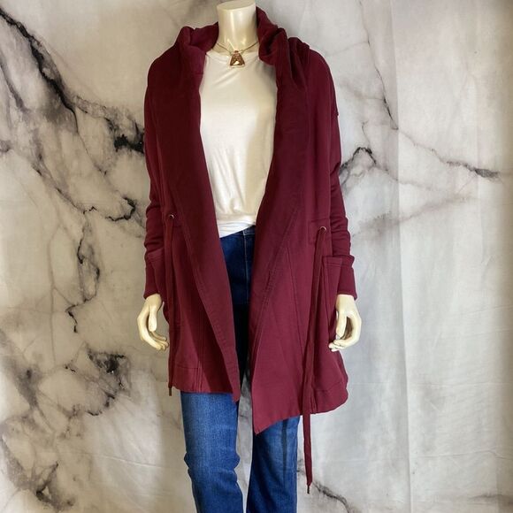 Emory Park Maroon heavyweight sweater style coat - Picture 3 of 6